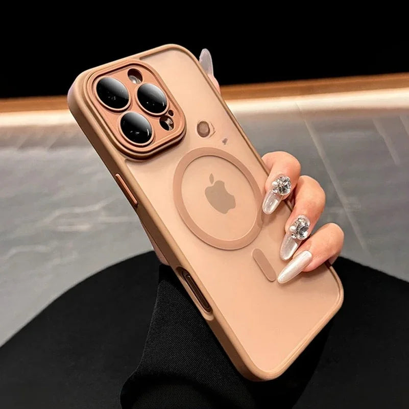 Beige iPhone case with MagSafe.