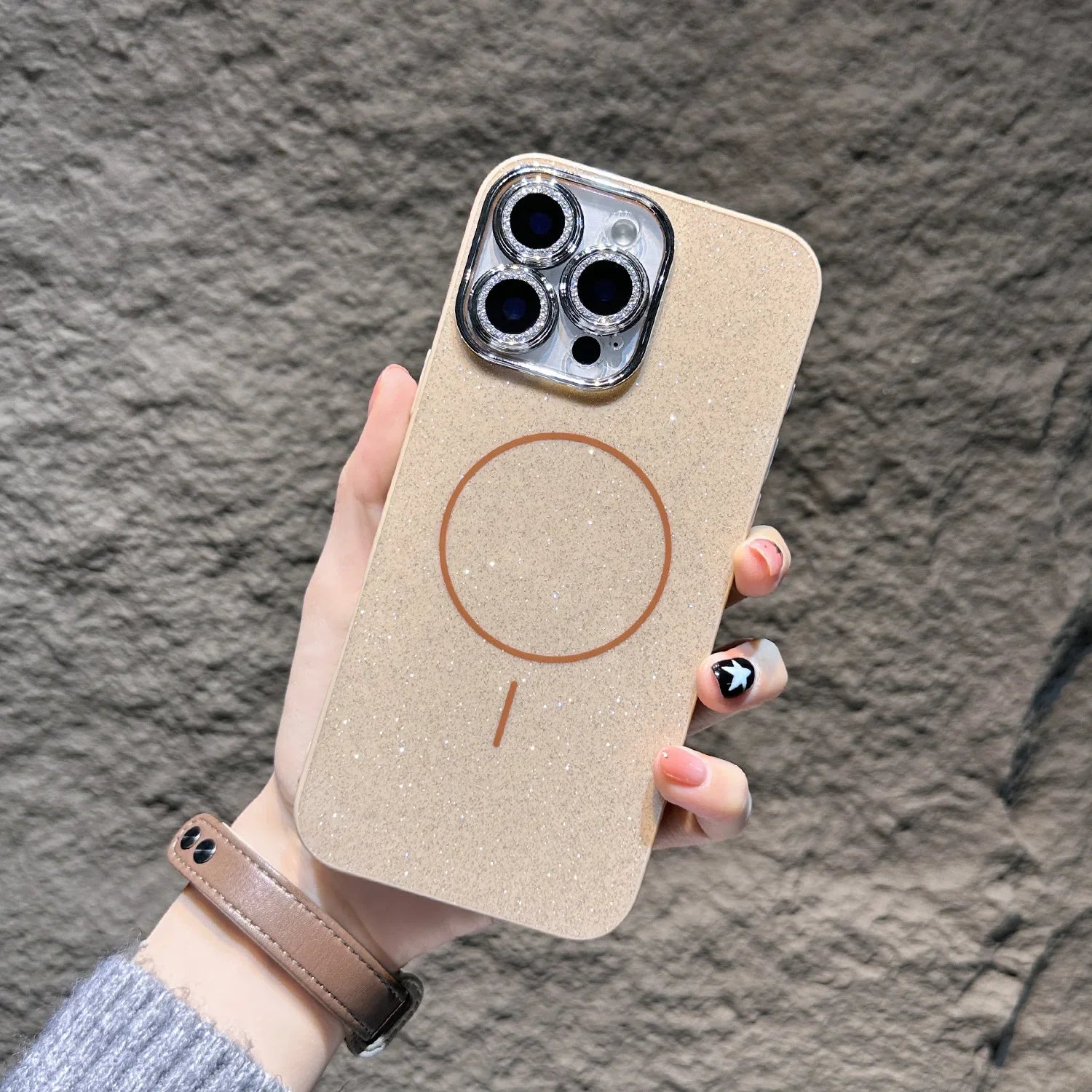 Beige phone case with MagSafe.
