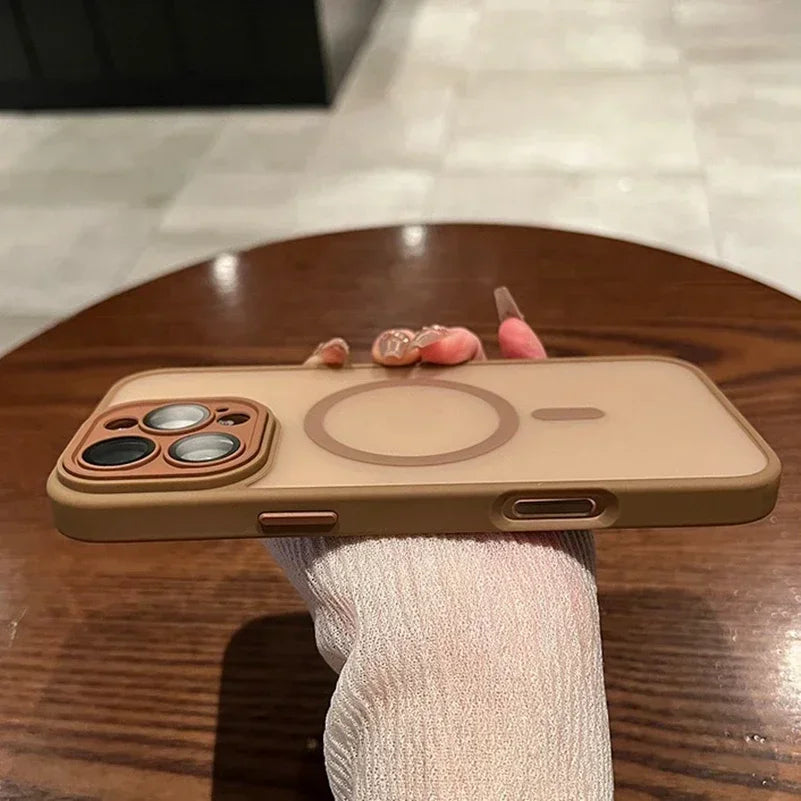 Beige phone case with MagSafe.