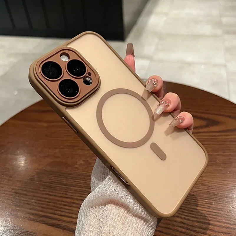 Beige phone case with MagSafe.