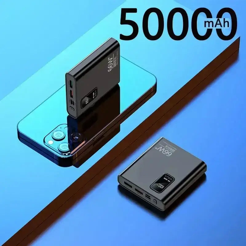 a black and blue device with a charging unit