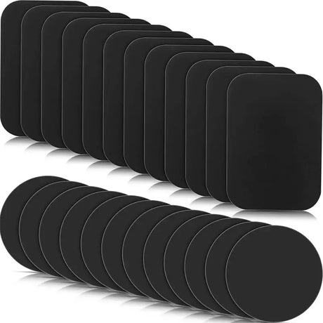 a set of six black coasters with a white background