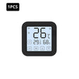 Black digital thermostat.