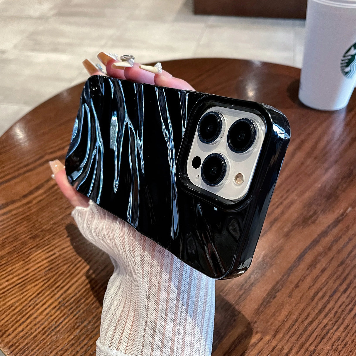 Black glossy phone case.