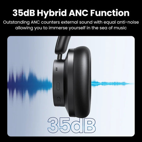 Black noise-canceling headphones.