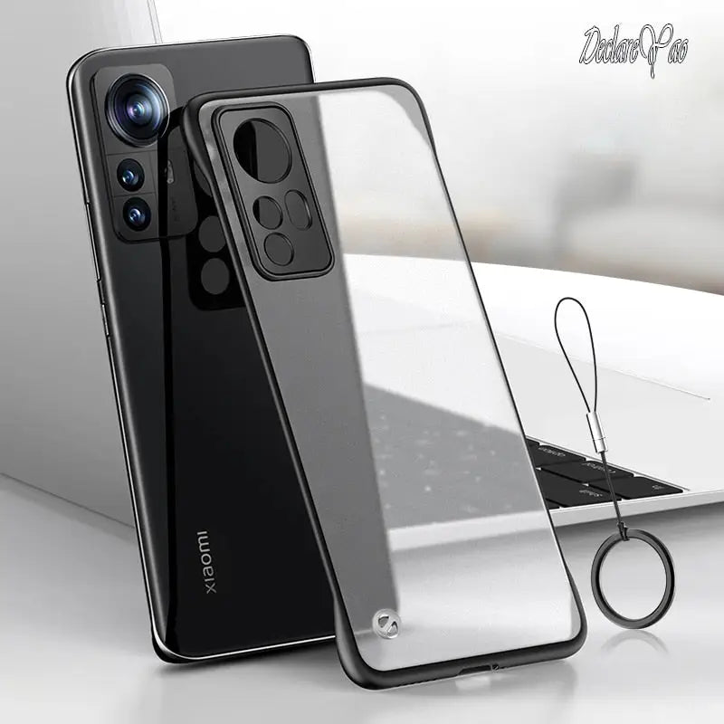 the back of a black iphone case with a camera attached to it