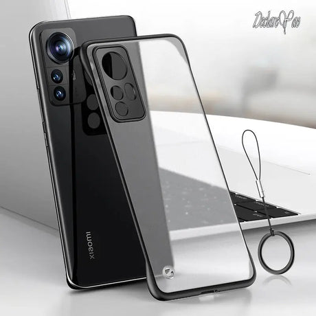 the back of a black iphone case with a camera attached to it