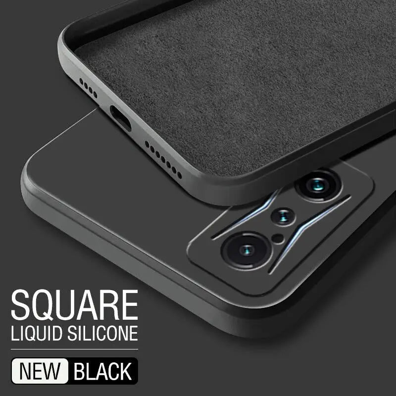 the back of a black iphone case with a black surface