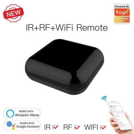 Black IR/RF/WiFi remote.