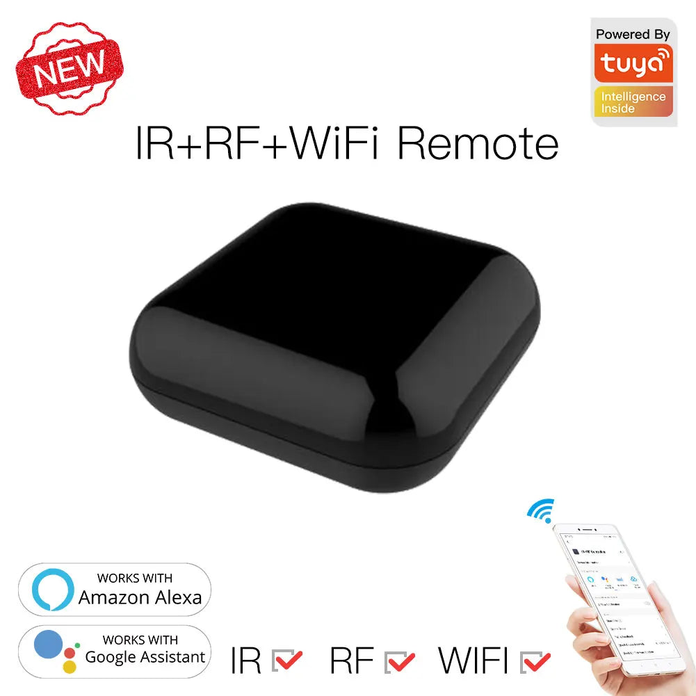 Black IR/RF/WiFi remote.