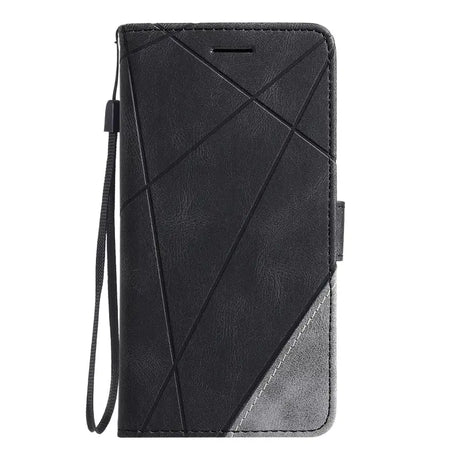 the black leather wallet case with a zipper closure