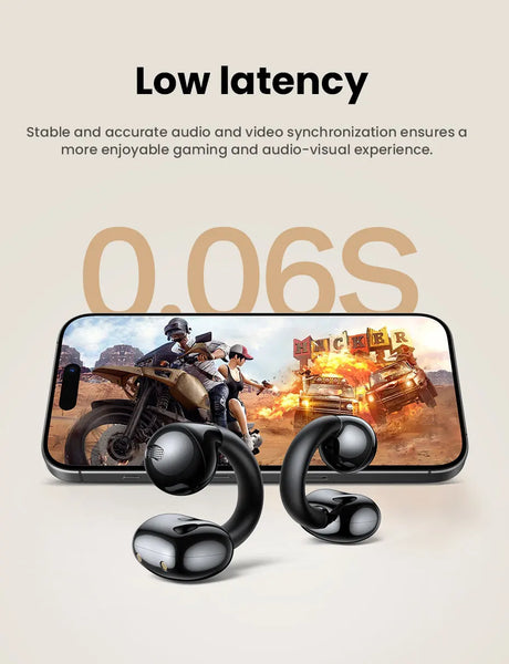 Black open-ear headphones.