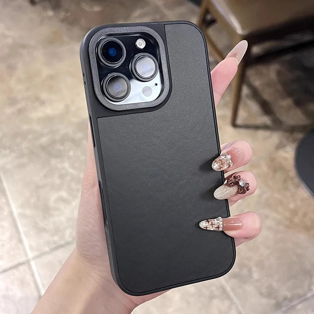 Black phone case with camera protection.
