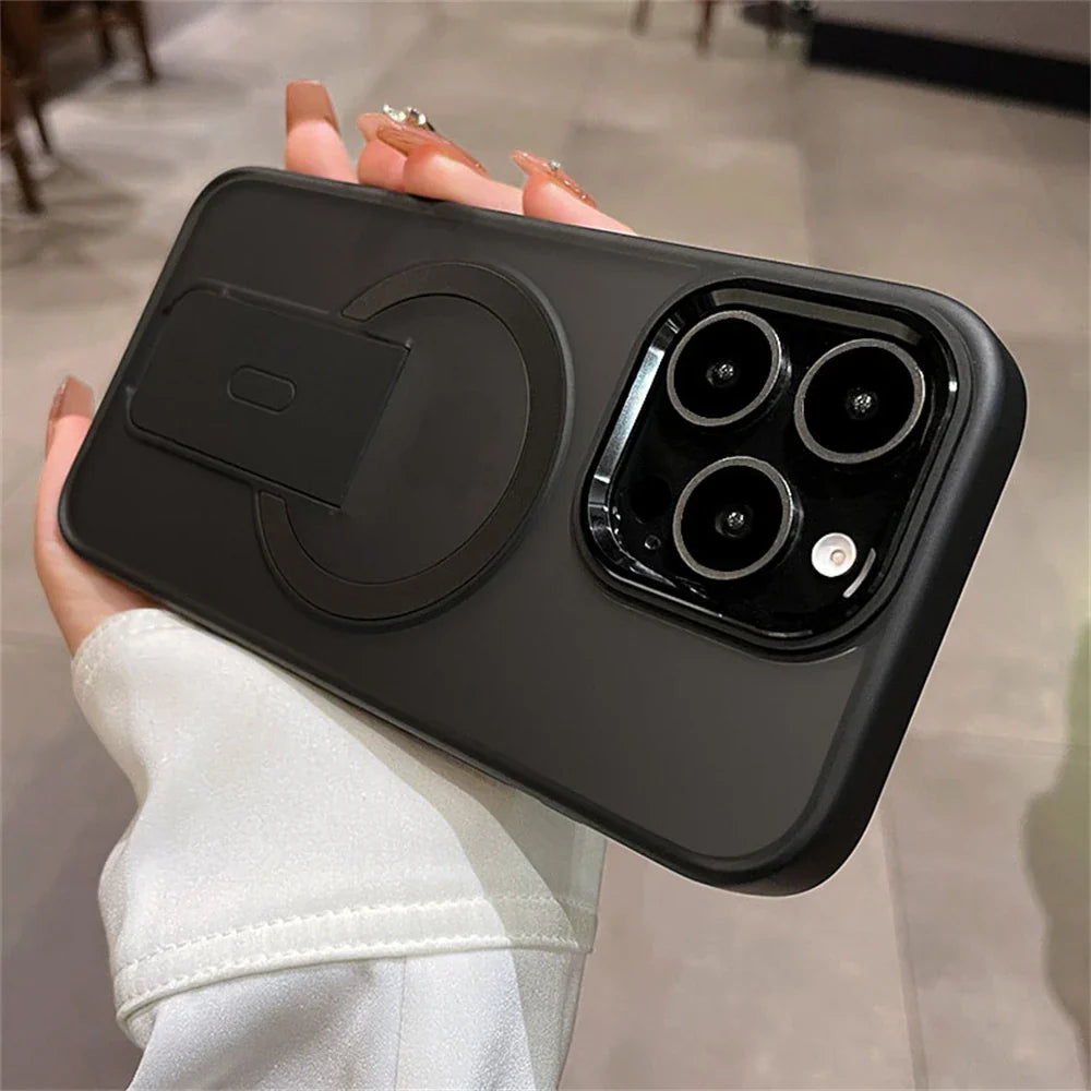 Black phone case with MagSafe and kickstand.