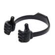 a black ring with two thumbs on it