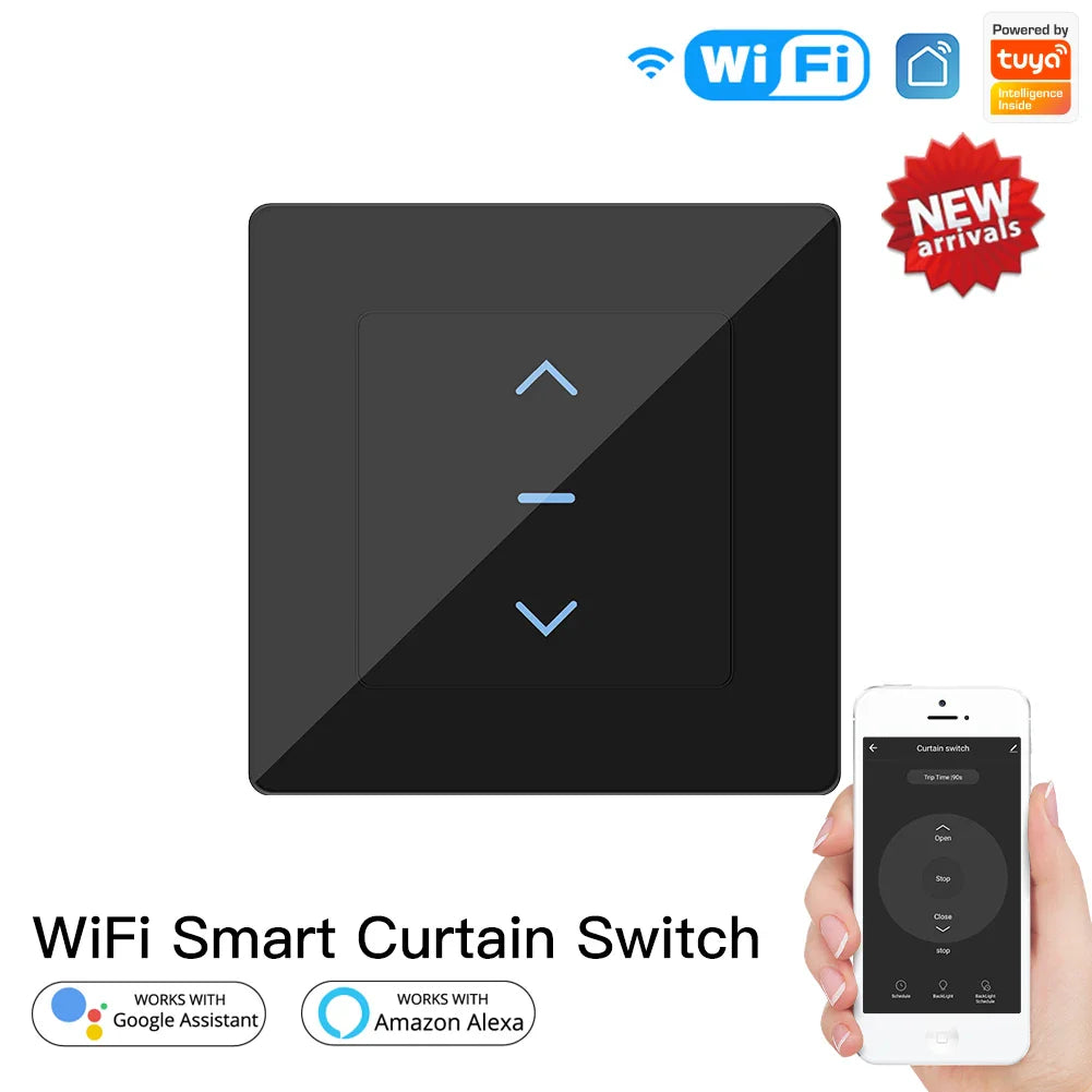 Black smart curtain switch.