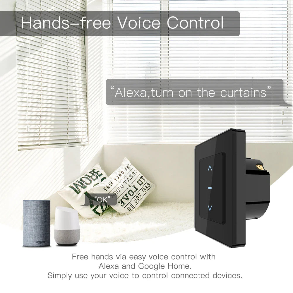 Black smart curtain switch.