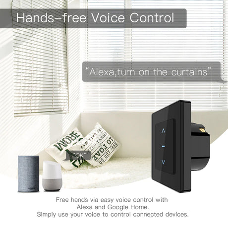 Black smart curtain switch.