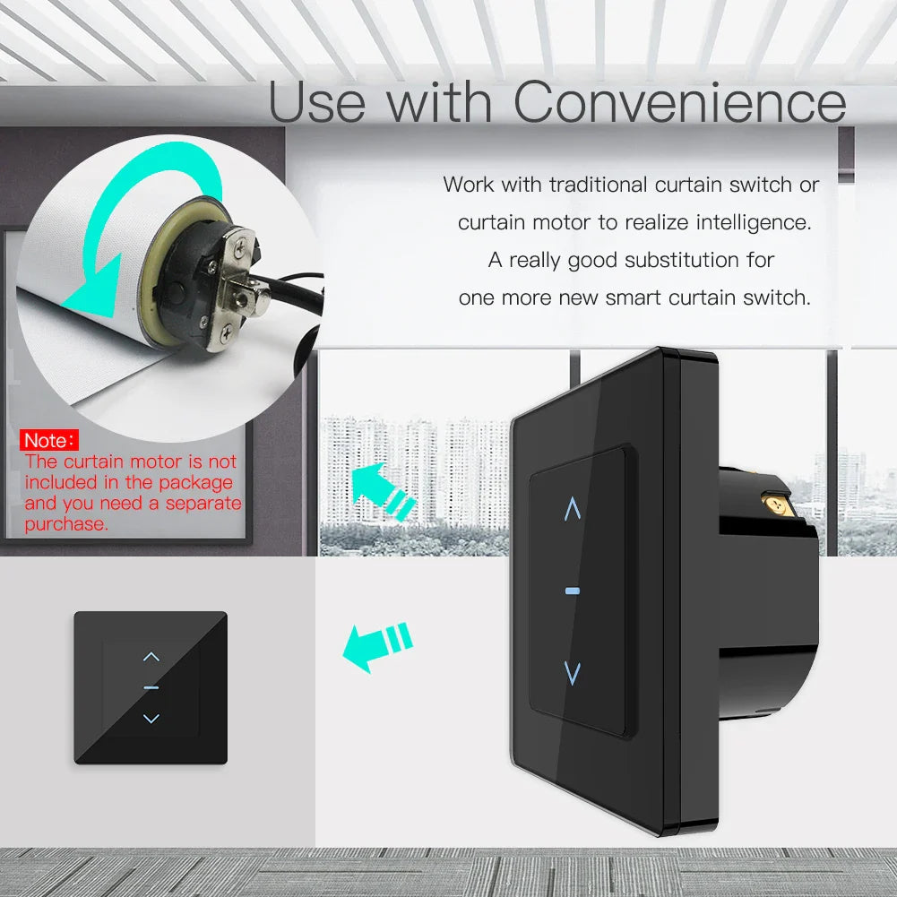 Black smart curtain switch.