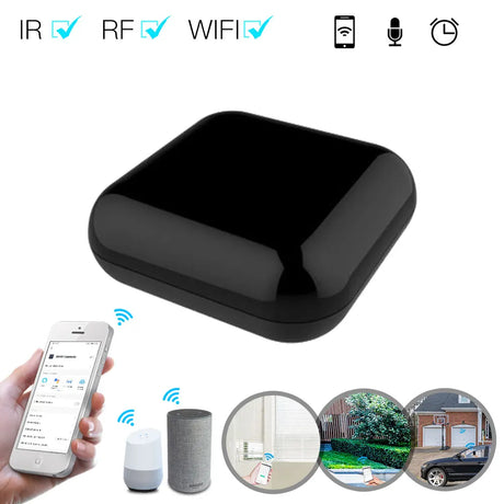 Black smart home hub.
