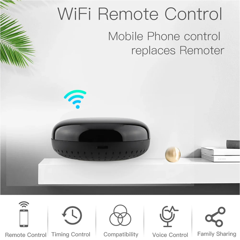 Black smart home remote control device.