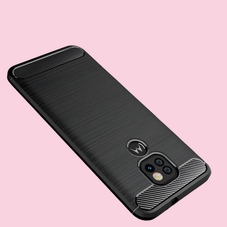 Black smartphone case with a textured surface and camera cutout.