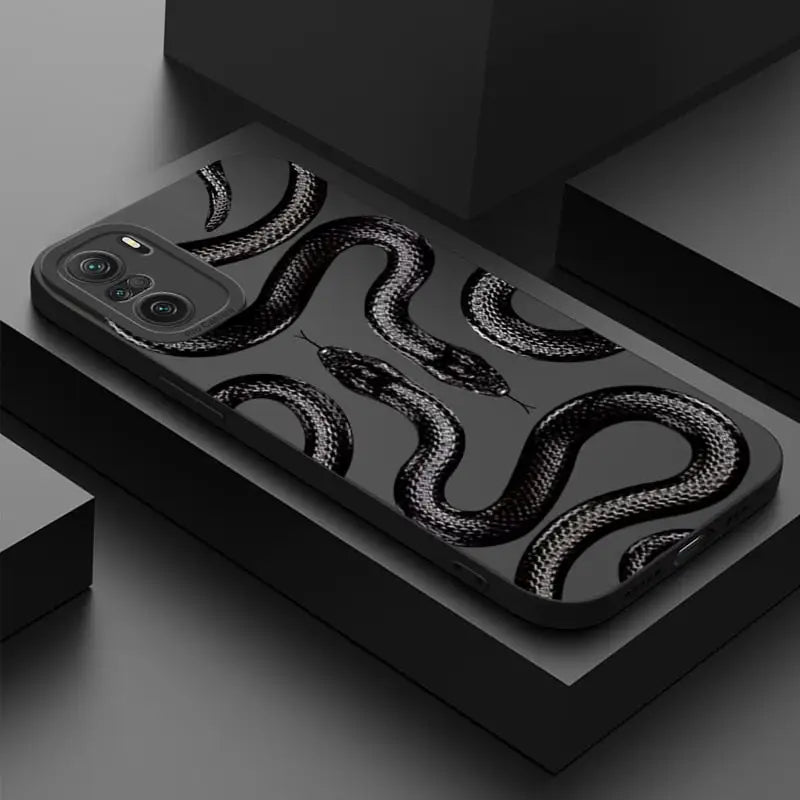 A black snake on a black background