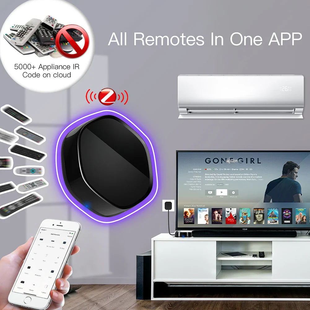 Black universal remote hub.