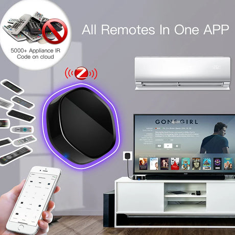 Black universal remote hub.