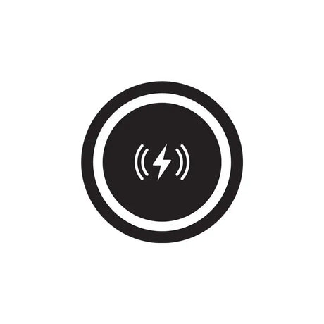 a black and white icon of a lightning