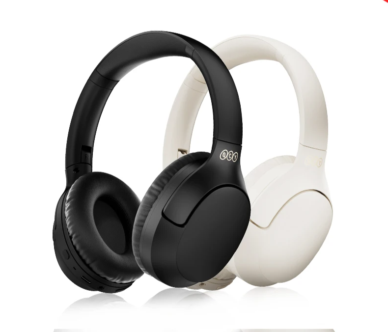 Black and white over-ear headphones.