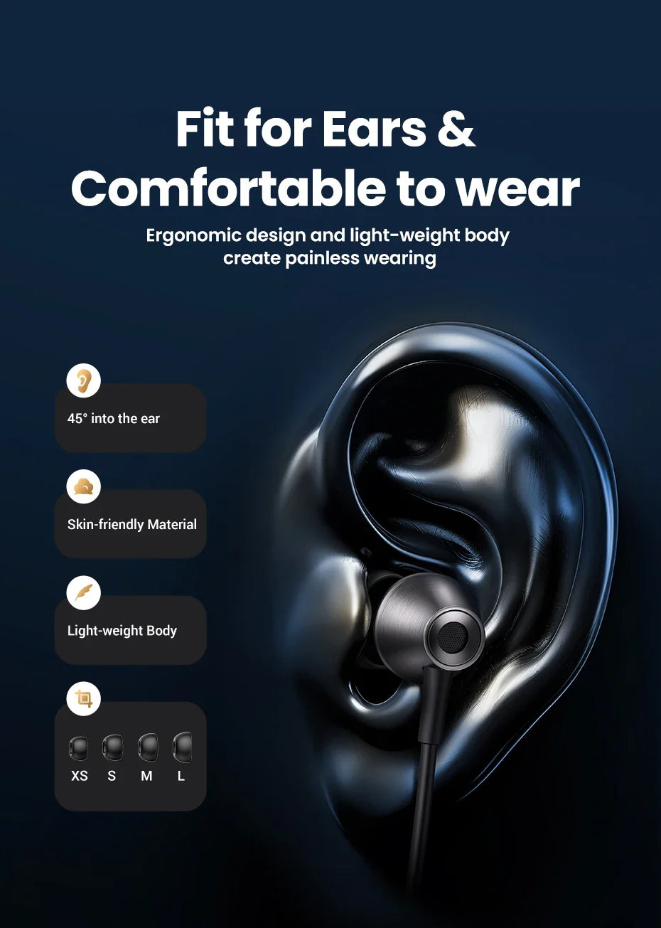 Black wired earbuds.