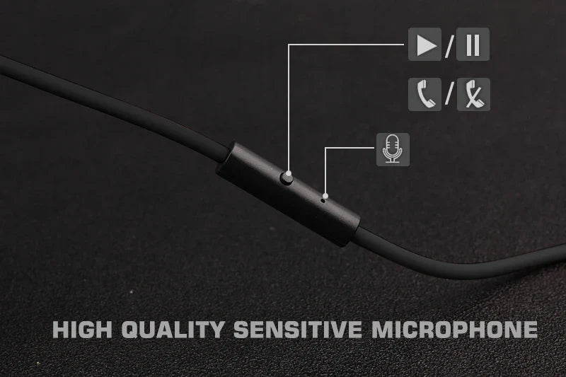 Black wired earphone control.