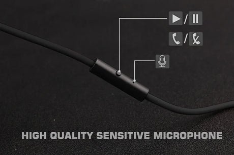 Black wired earphone control.