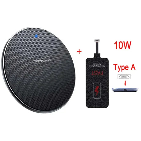 a black wireless speaker with a white background