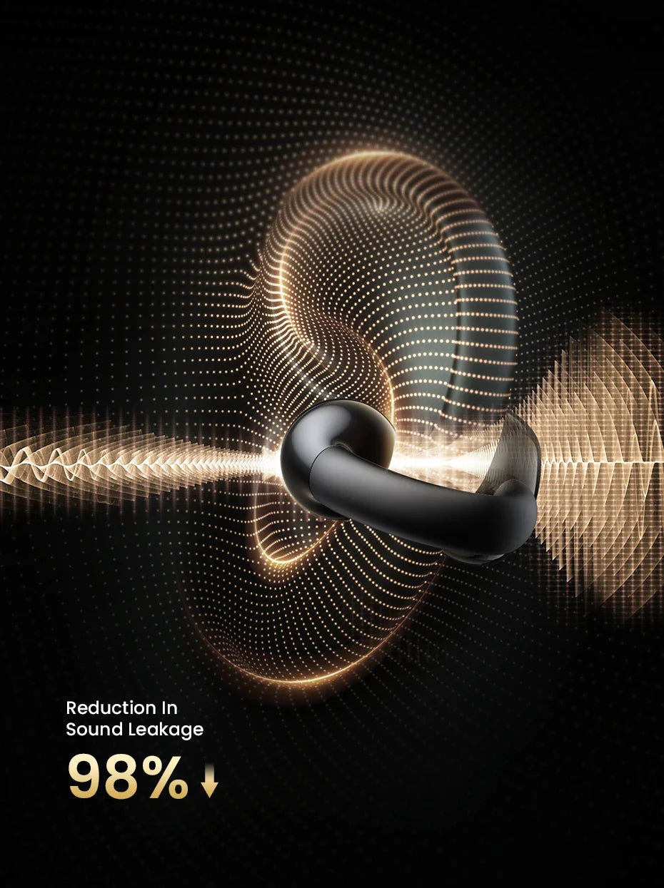 Black wireless earbud.