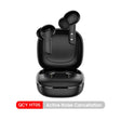 Black wireless earbuds in charging case.