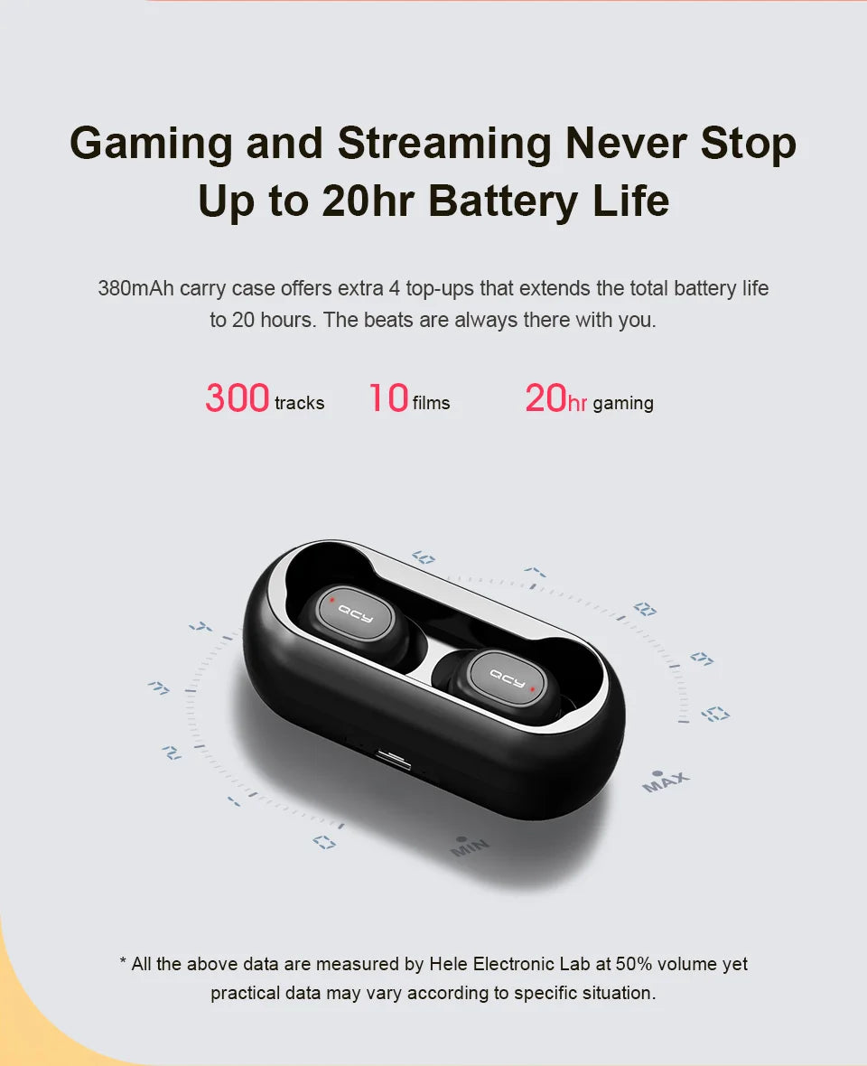 Black wireless earbuds in charging case.