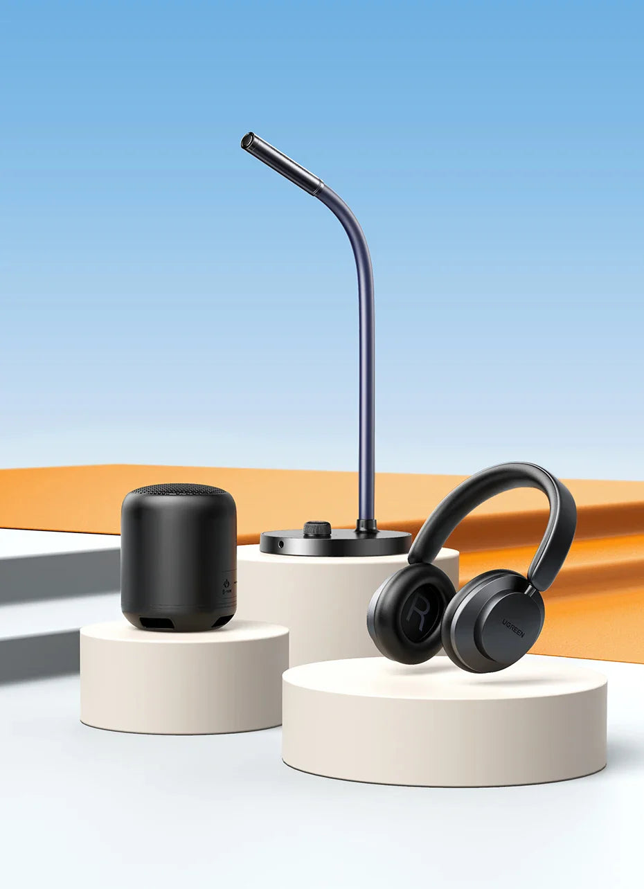 Black wireless headphones.