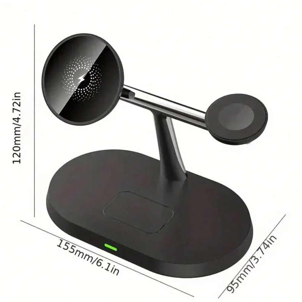 Black wireless charging stand.
