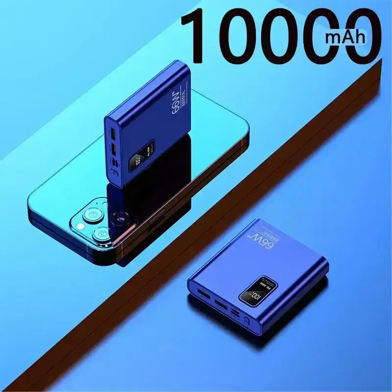a blue and black phone with a charging cable