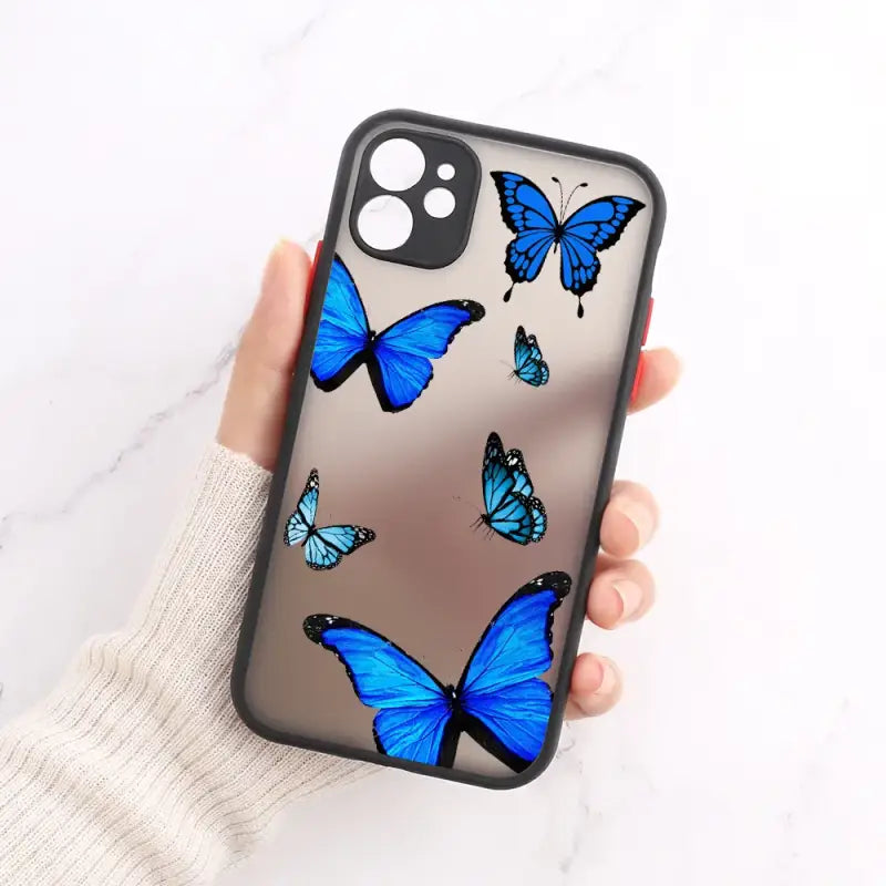 Blue butterflies iphone case