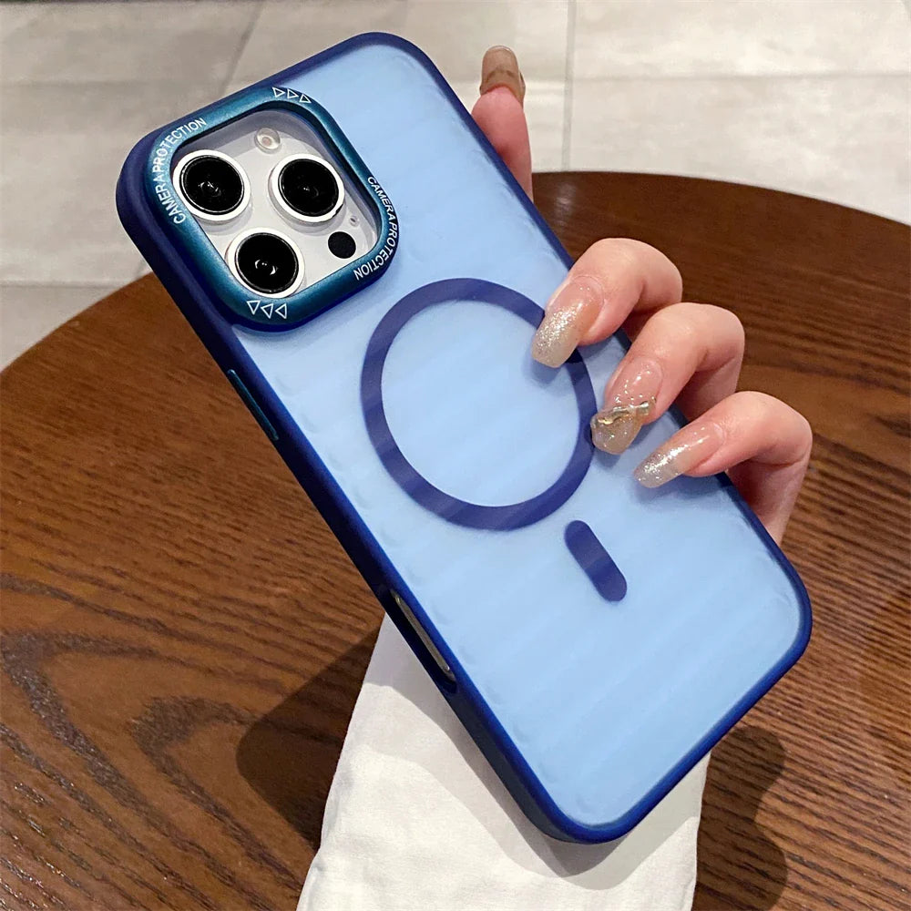 Blue iPhone case with MagSafe.