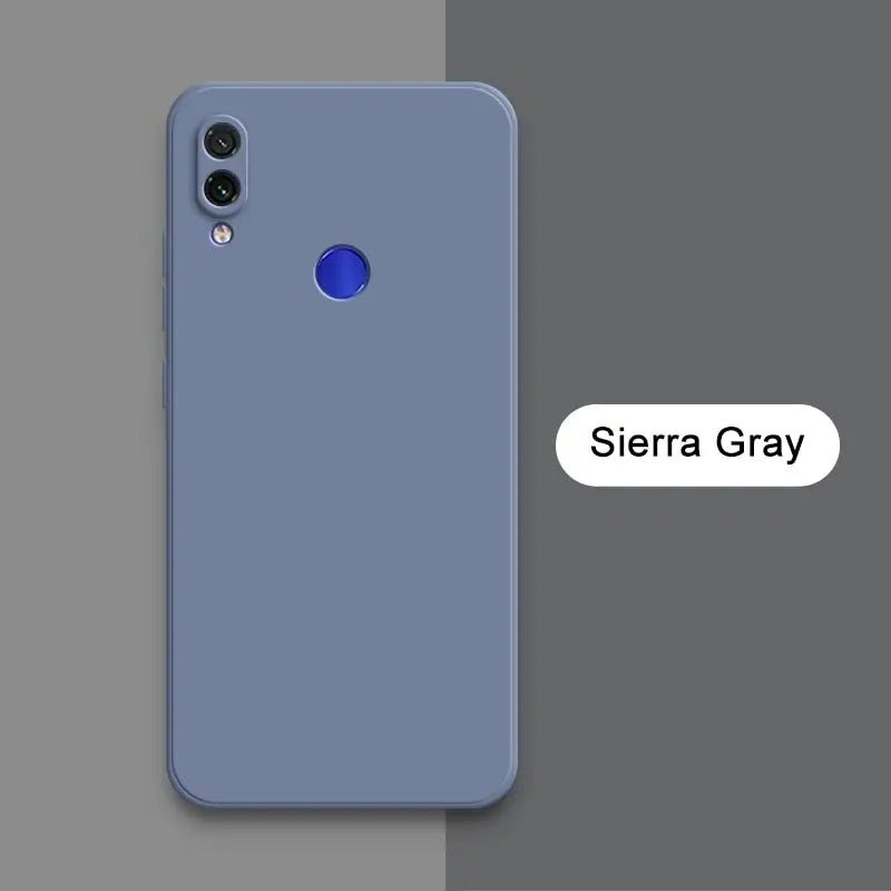 The back and front of a blue iphone case
