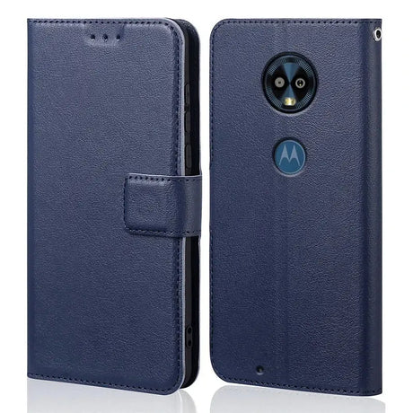 the back of a blue motorola motoo phone case