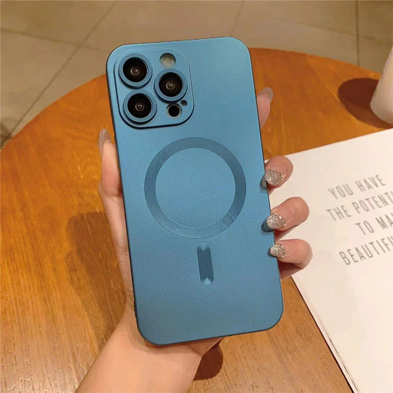 Blue phone case with MagSafe.