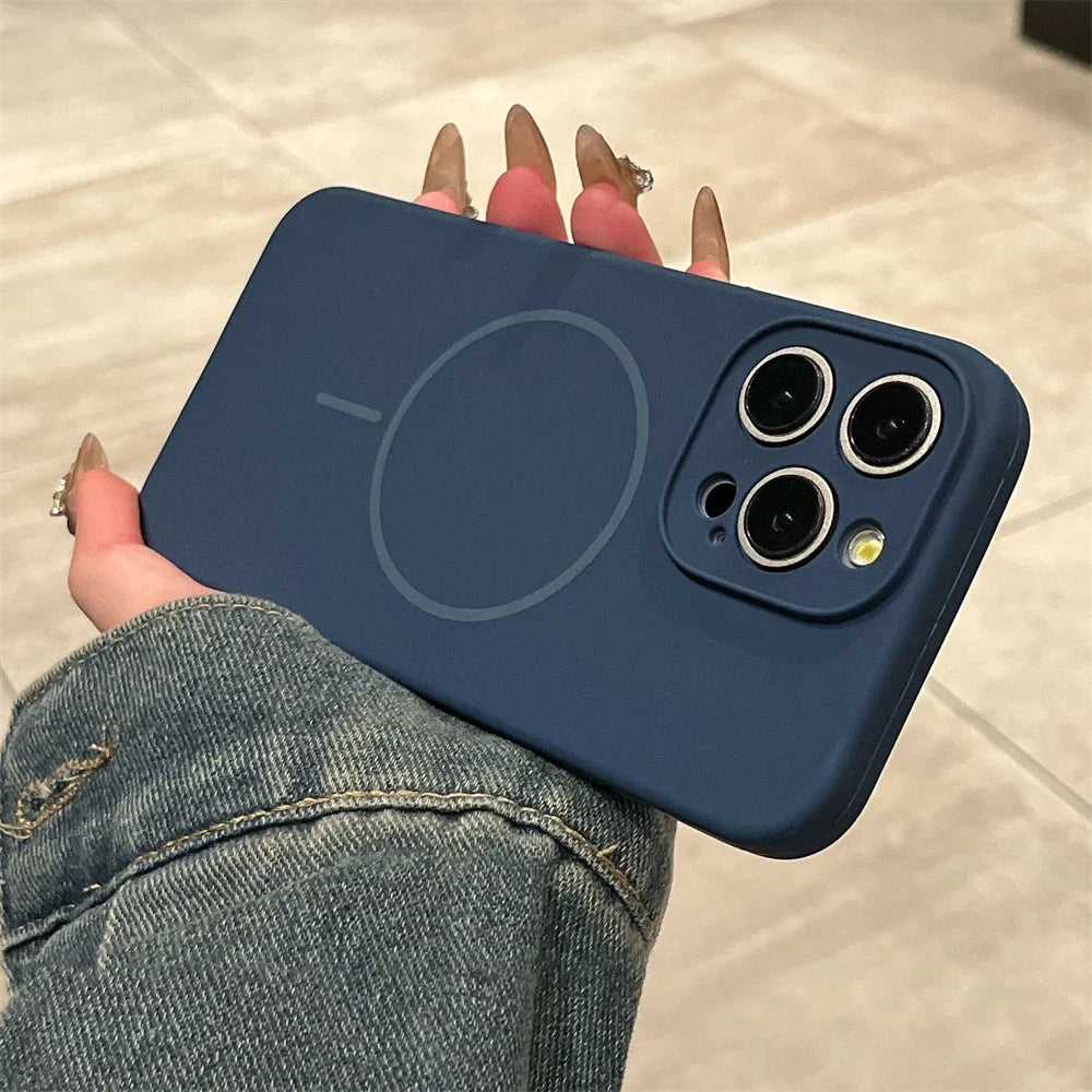 Blue phone case with MagSafe.