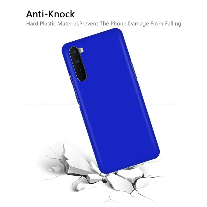 The back of a blue phone case with the text, ` `’’