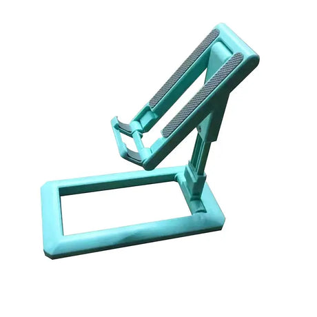 a blue metal stand with a white background