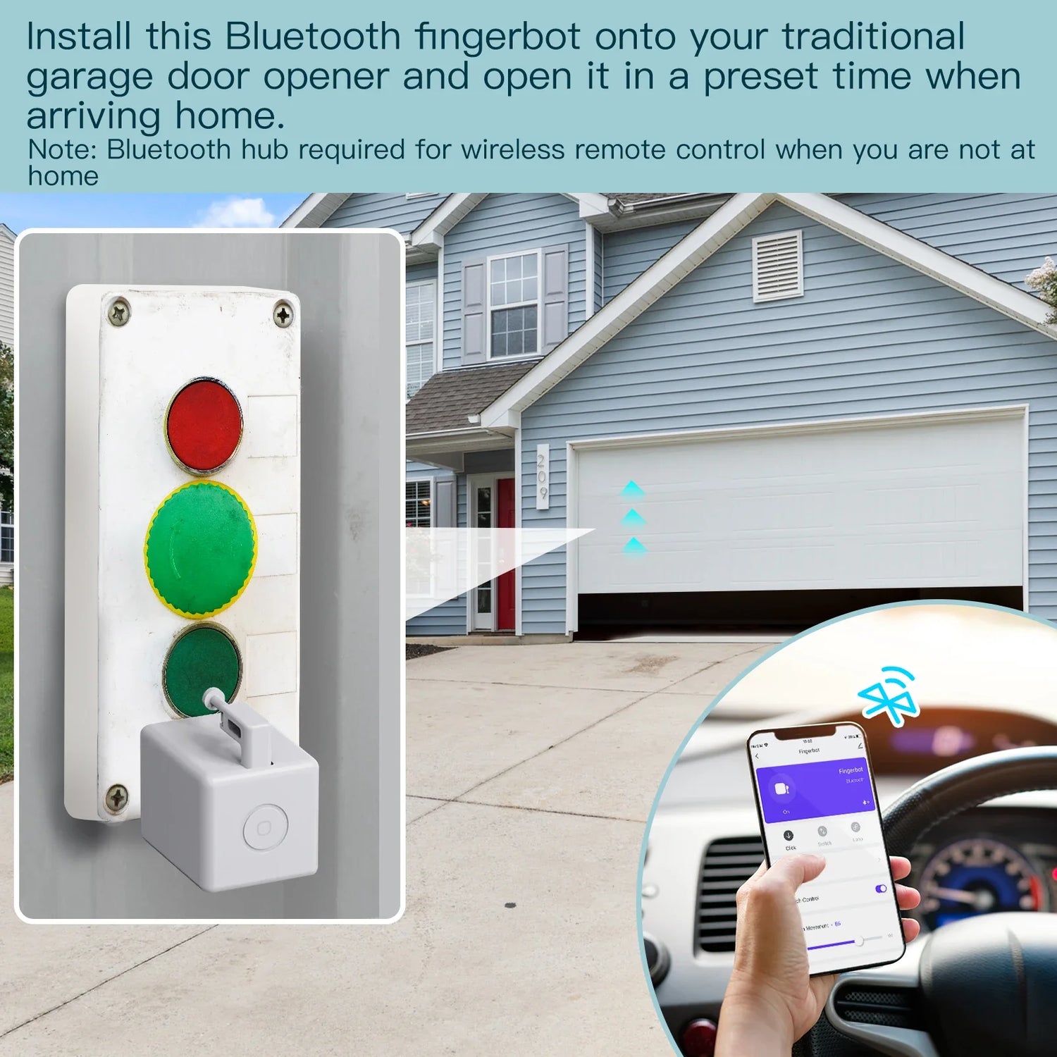 Bluetooth garage door opener.